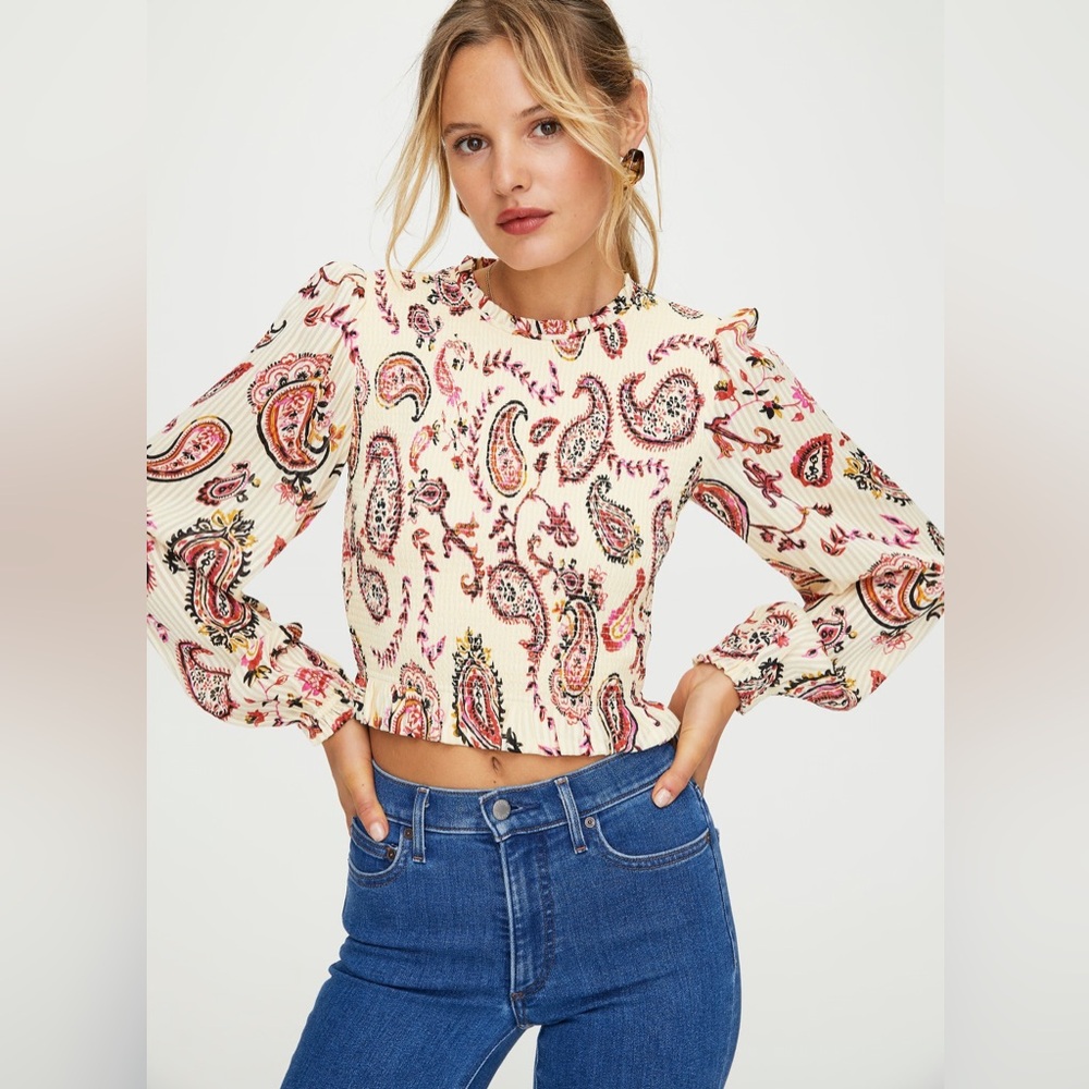 Wilfred Cream and Pink Paisley Blouse